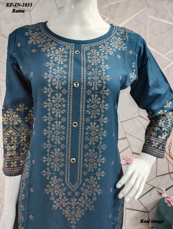 Beautiful Heavy Rayon Foil Printed Kurti