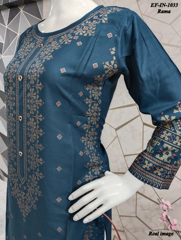 Beautiful Heavy Rayon Foil Printed Kurti