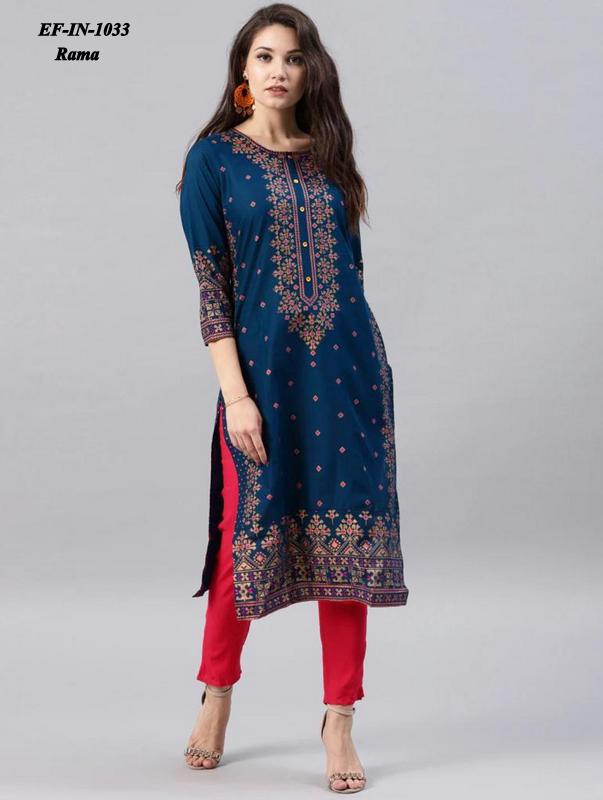 Beautiful Heavy Rayon Foil Printed Kurti