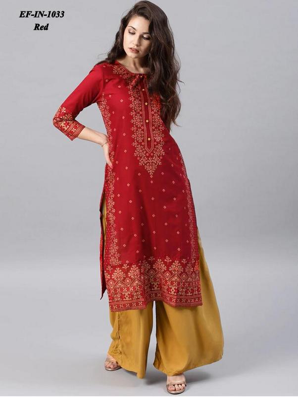 Beautiful Heavy Rayon Foil Printed Kurti