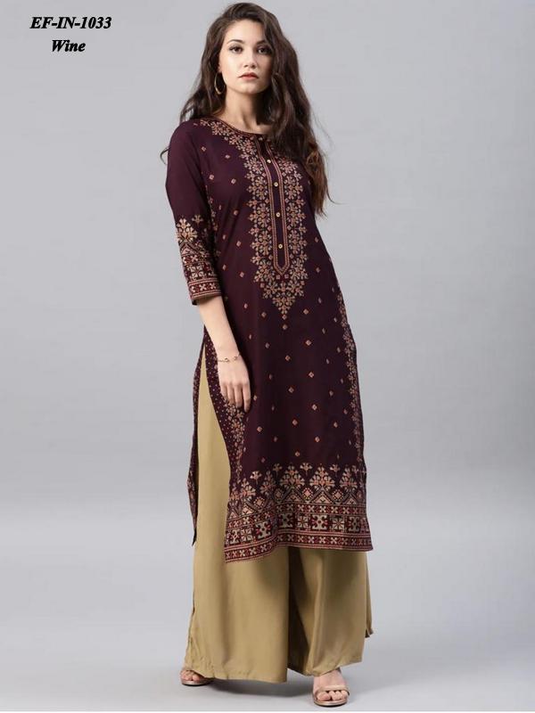 Beautiful Heavy Rayon Foil Printed Kurti