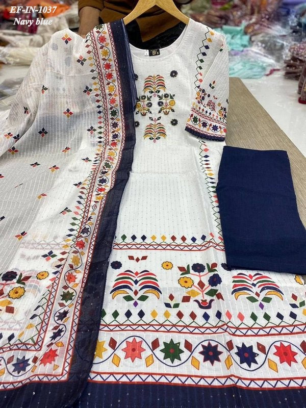 Exclusive Printed Maslin Kurti Handwork In Neck With Full Sequence Work In Kurti