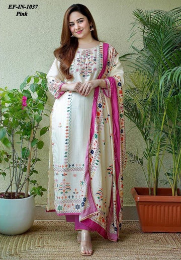 Exclusive Printed Maslin Kurti Handwork In Neck With Full Sequence Work In Kurti