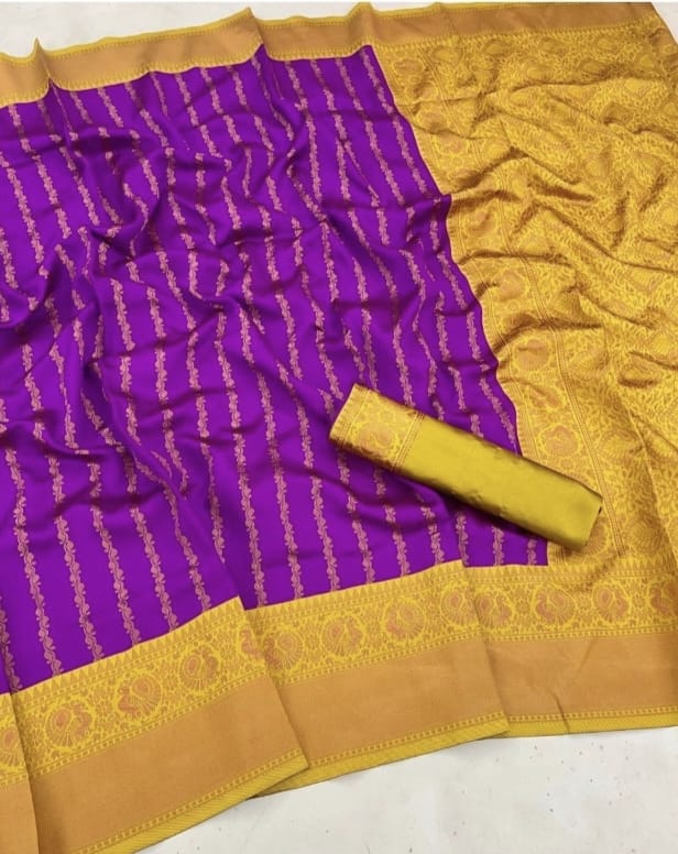 Exclusive Banarasi Soft Lichi Silk With Jacquard Work Sarees
