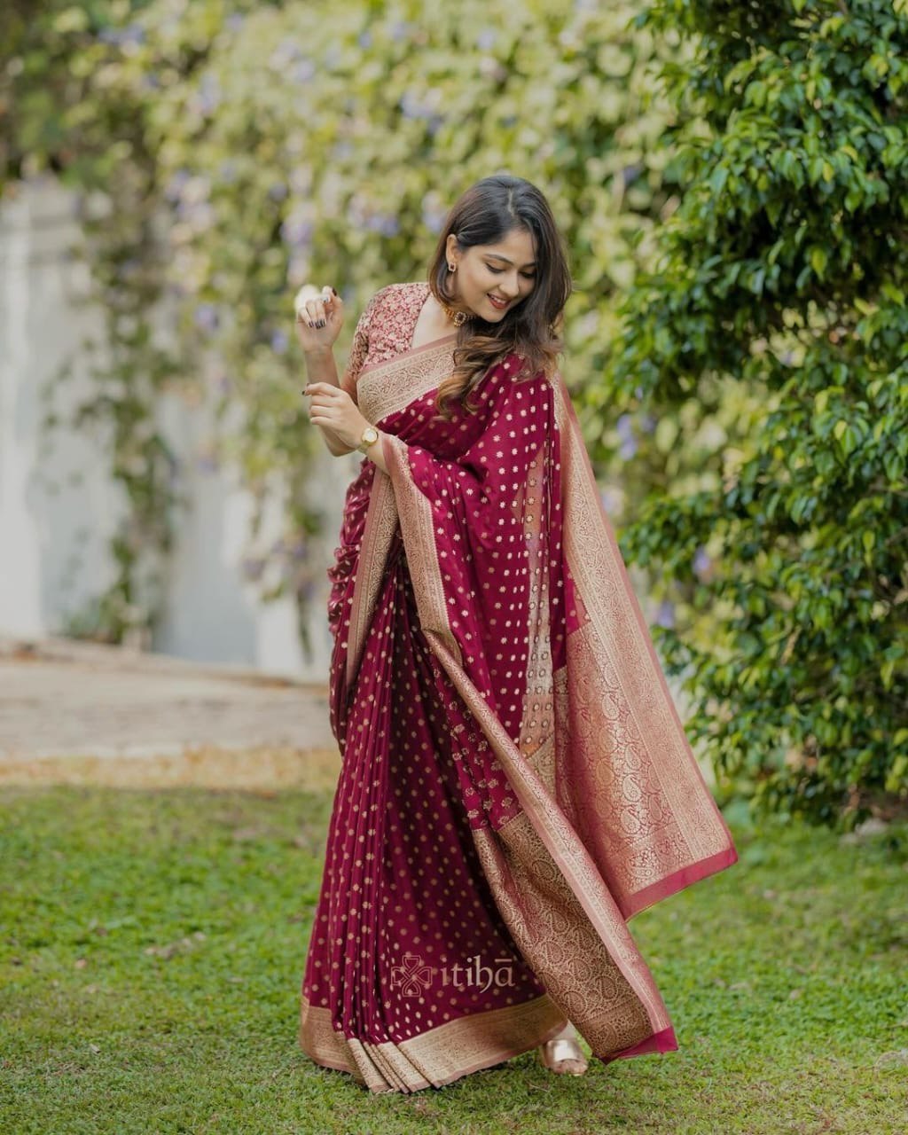 Traditional Soft Lichi Silk With Jacquard Work Sarees