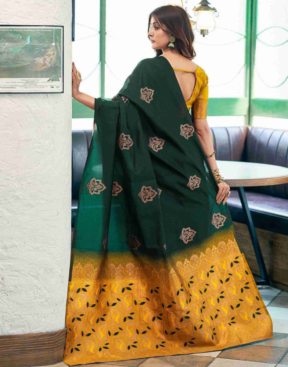 Tranding Soft Lichi Silk With Jacquard Work Sarees