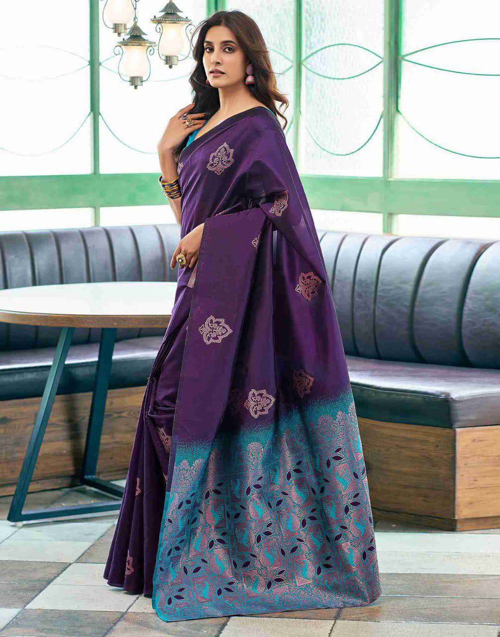 Tranding Soft Lichi Silk With Jacquard Work Sarees