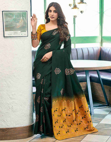 Tranding Soft Lichi Silk With Jacquard Work Sarees