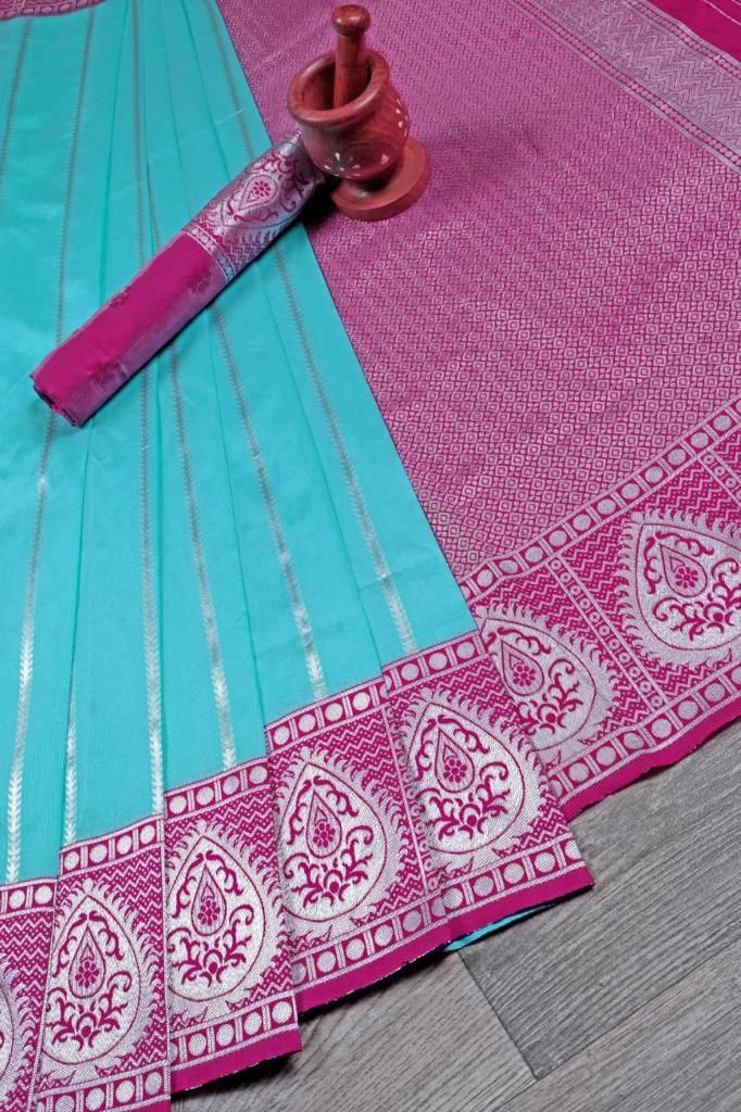 Tradtional Soft Lichi Silk Jacquard Work Sarees