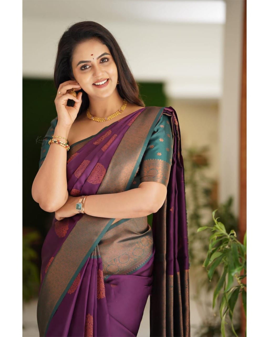 Exclusive Soft Lichi Silk With Jacquard Work Sarees