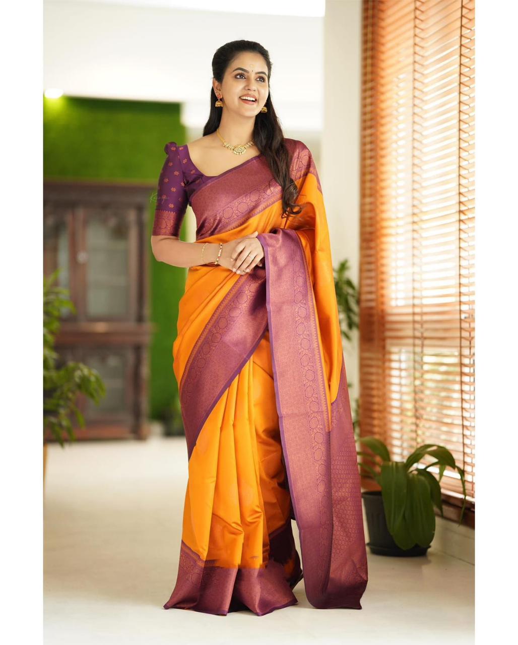 Exclusive Soft Lichi Silk With Jacquard Work Sarees