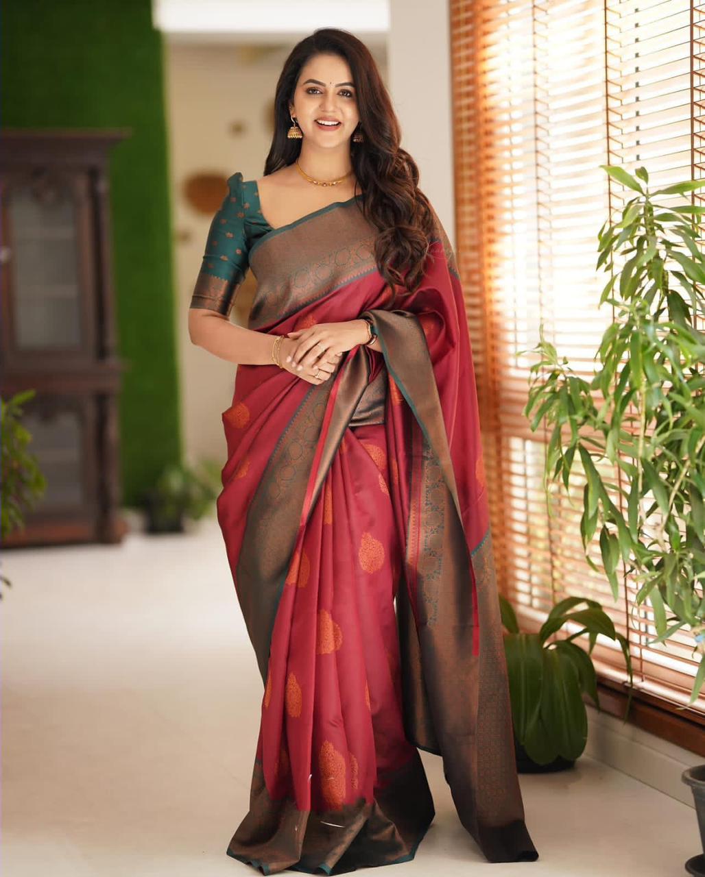 Exclusive Soft Lichi Silk With Jacquard Work Sarees