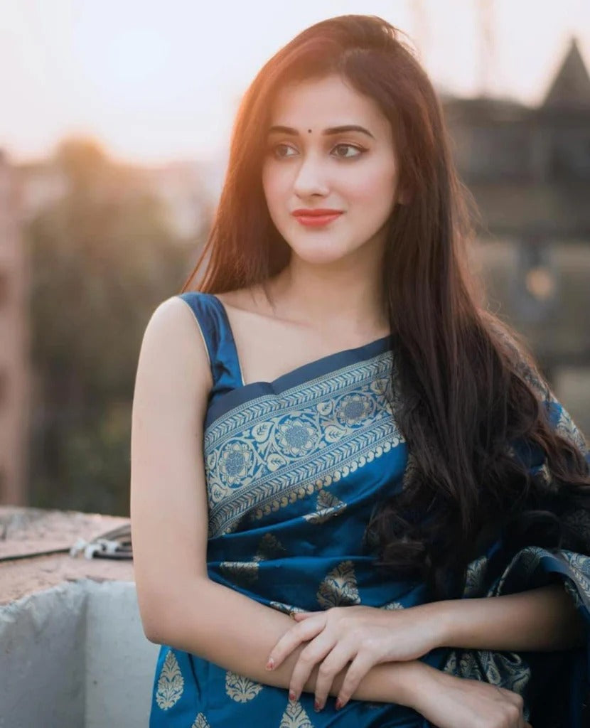 Designer Soft Lichi Silk Jacquard Work Sarees