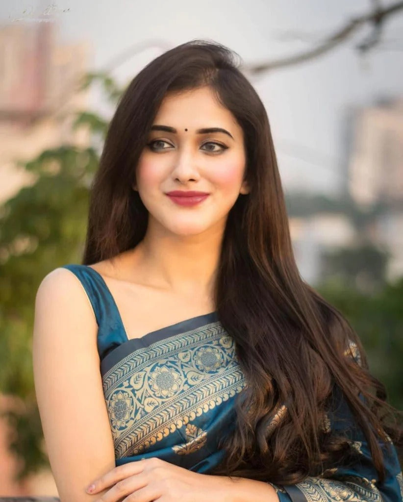 Designer Soft Lichi Silk Jacquard Work Sarees