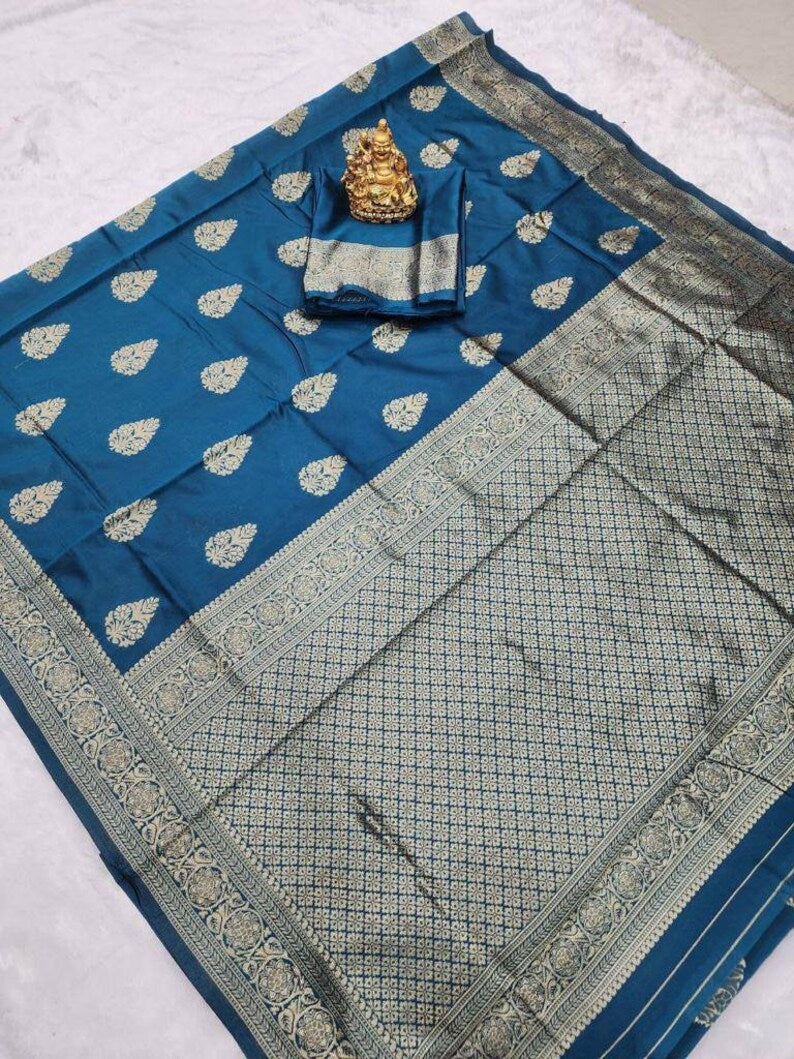 Designer Soft Lichi Silk Jacquard Work Sarees