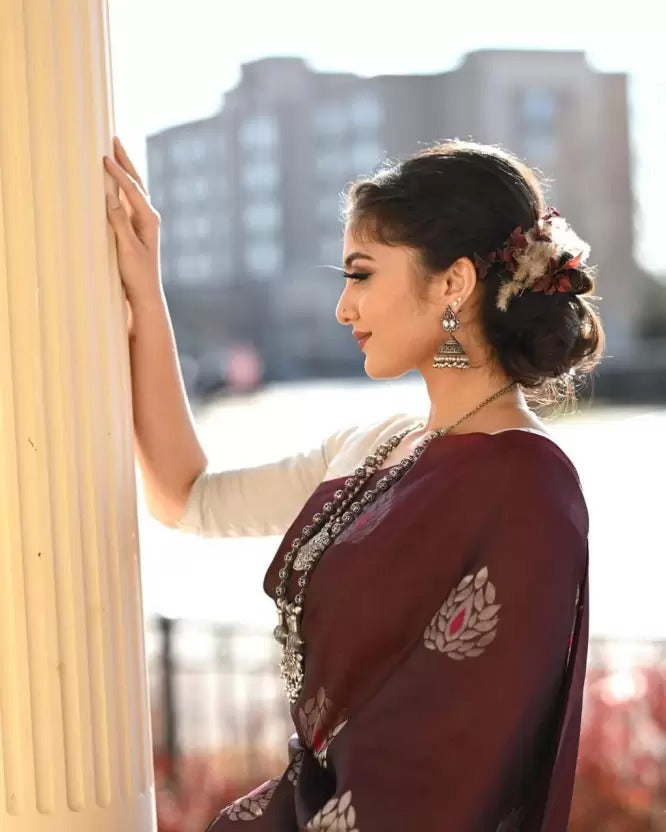 Tranding Soft Lichi Silk Jacquard Work Sarees