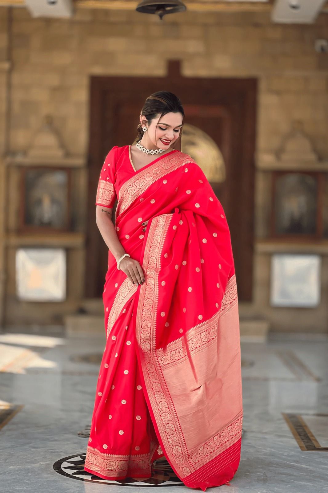 Exclusive Soft Lichi Silk Jacquard Work Sarees