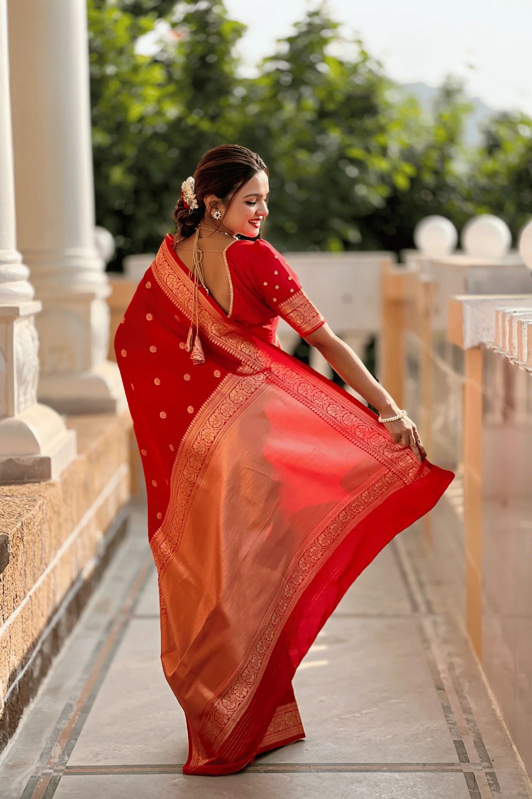 Exclusive Soft Lichi Silk Jacquard Work Sarees