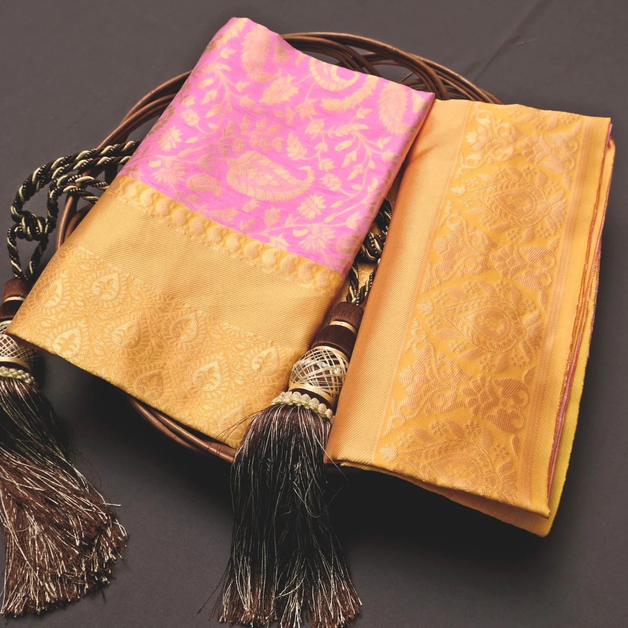 Beautiful Soft Lichi Silk Jacquard Work Sarees