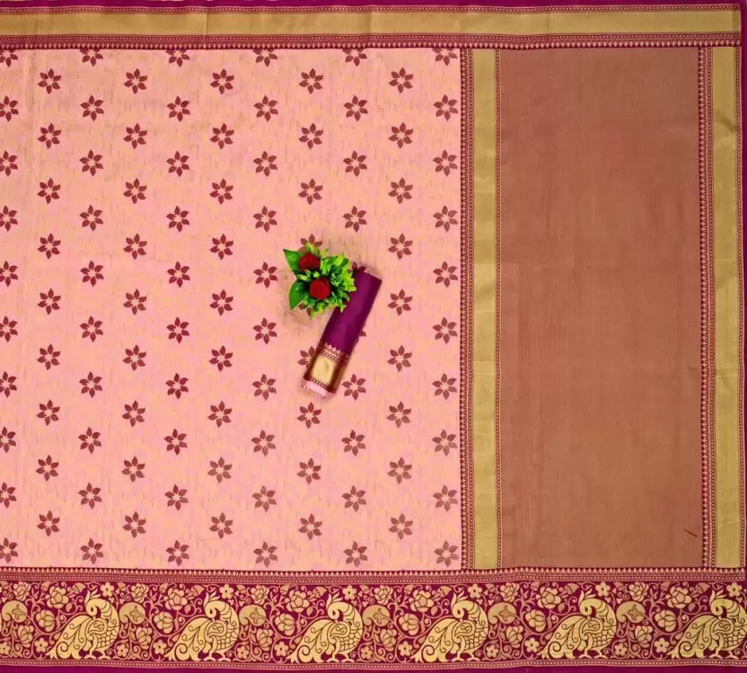 Tradtional Banarasi Soft Lichi Silk Jacquard Work Sarees