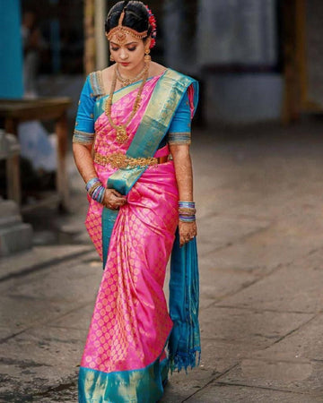 Exclusive Soft Lichi Silk Jacquard Work Sarees
