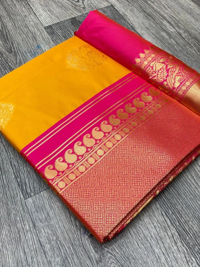 Trending Soft Lichi Silk Jacquard Work Sarees