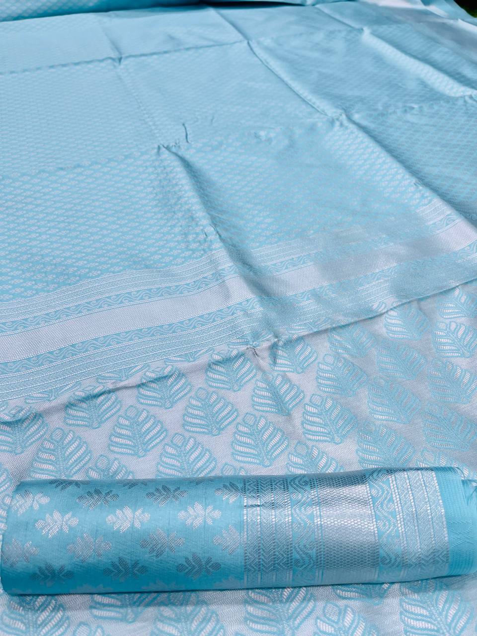 Beautiful Soft Lichi Silk Jacquard Work Sarees