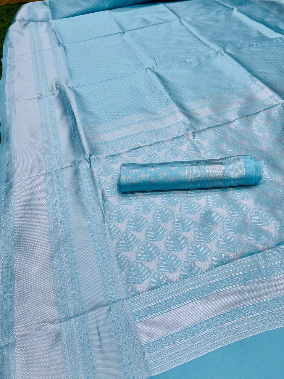 Beautiful Soft Lichi Silk Jacquard Work Sarees