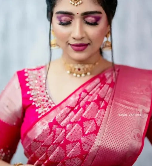 Exclusive Soft Lichi Silk Jacquard Work Sarees