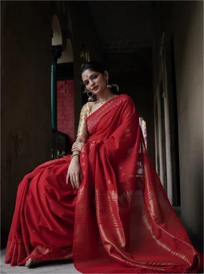 Designer Banarasi Soft Lichi Silk Jacquard Work Sarees