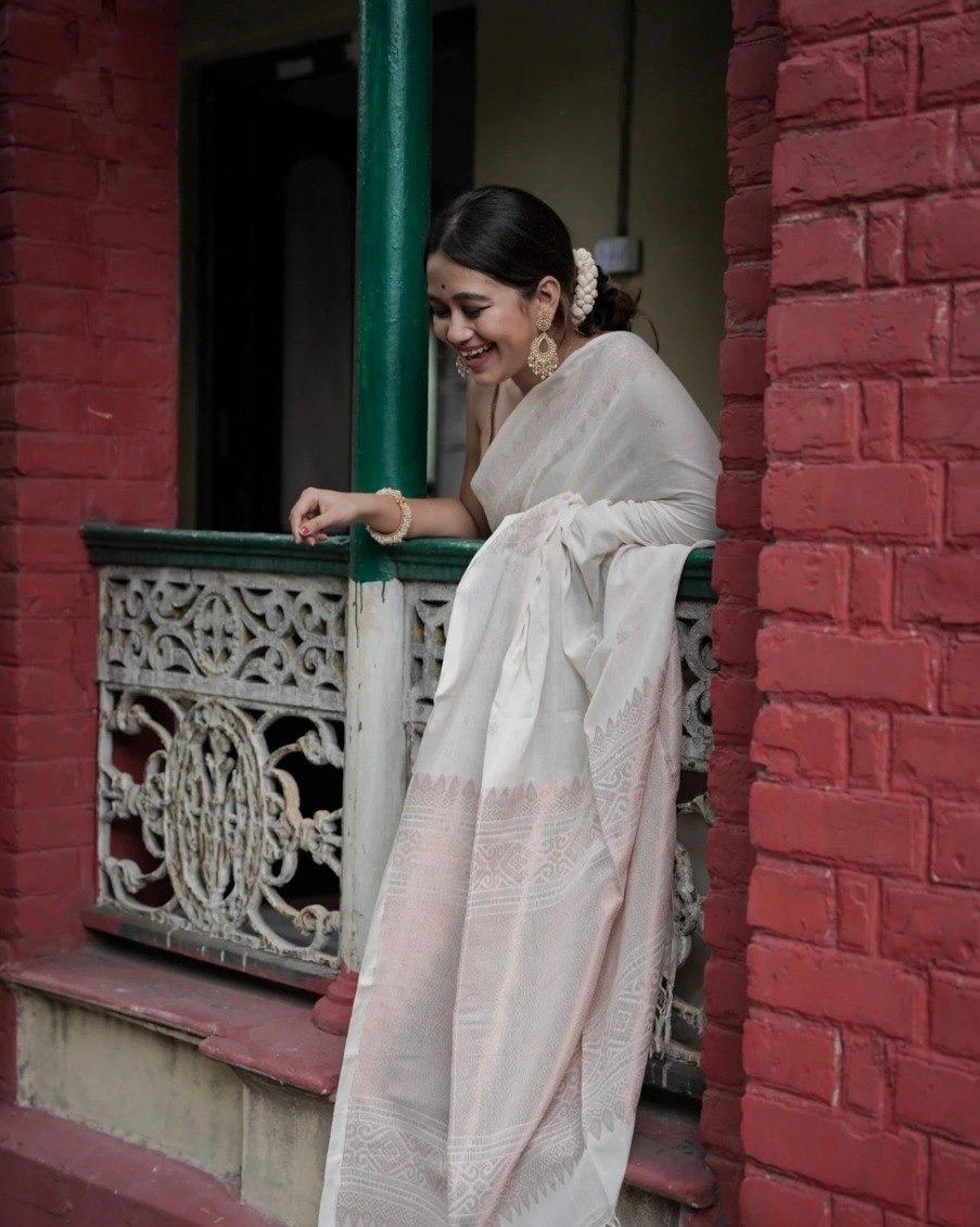 Designer Banarasi Soft Lichi Silk Jacquard Work Sarees