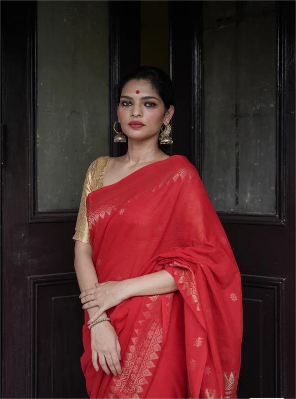 Designer Banarasi Soft Lichi Silk Jacquard Work Sarees