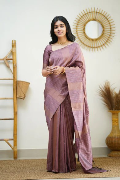 Beautiful Soft Lichi Silk Jacquard Work Sarees