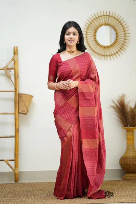 Beautiful Soft Lichi Silk Jacquard Work Sarees