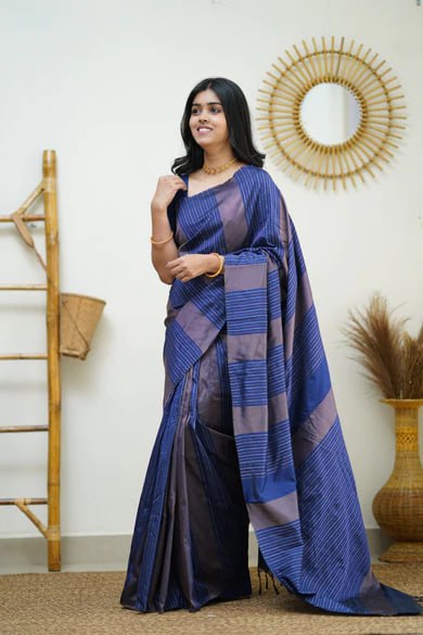 Beautiful Soft Lichi Silk Jacquard Work Sarees