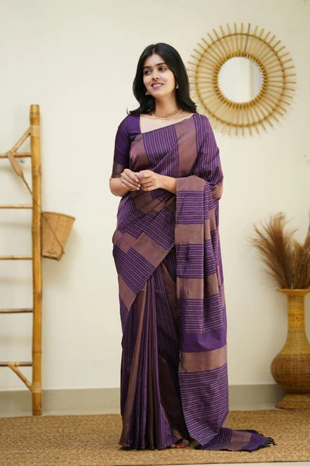Beautiful Soft Lichi Silk Jacquard Work Sarees