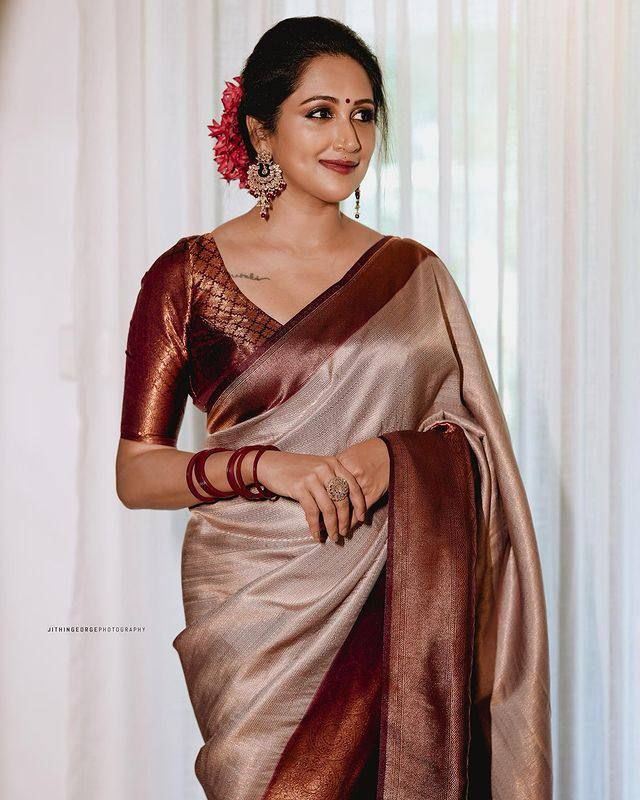 Exclusive Soft Lichi Silk With Jacquard Work Sarees