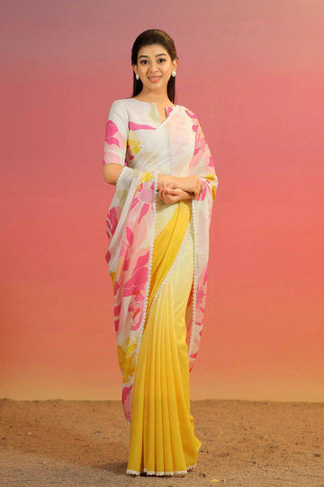 Exclusive Soft Georgette With Fancy Lace Sarees