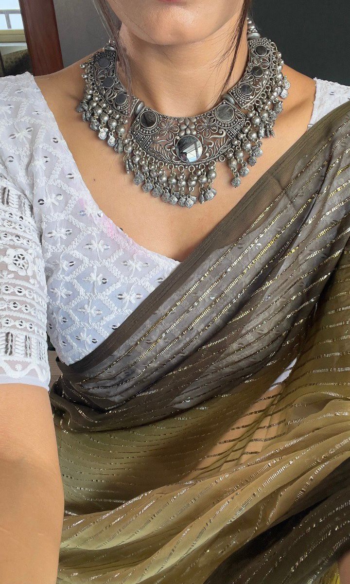 Exclusive Soft Naylone With Sequence Work Sarees