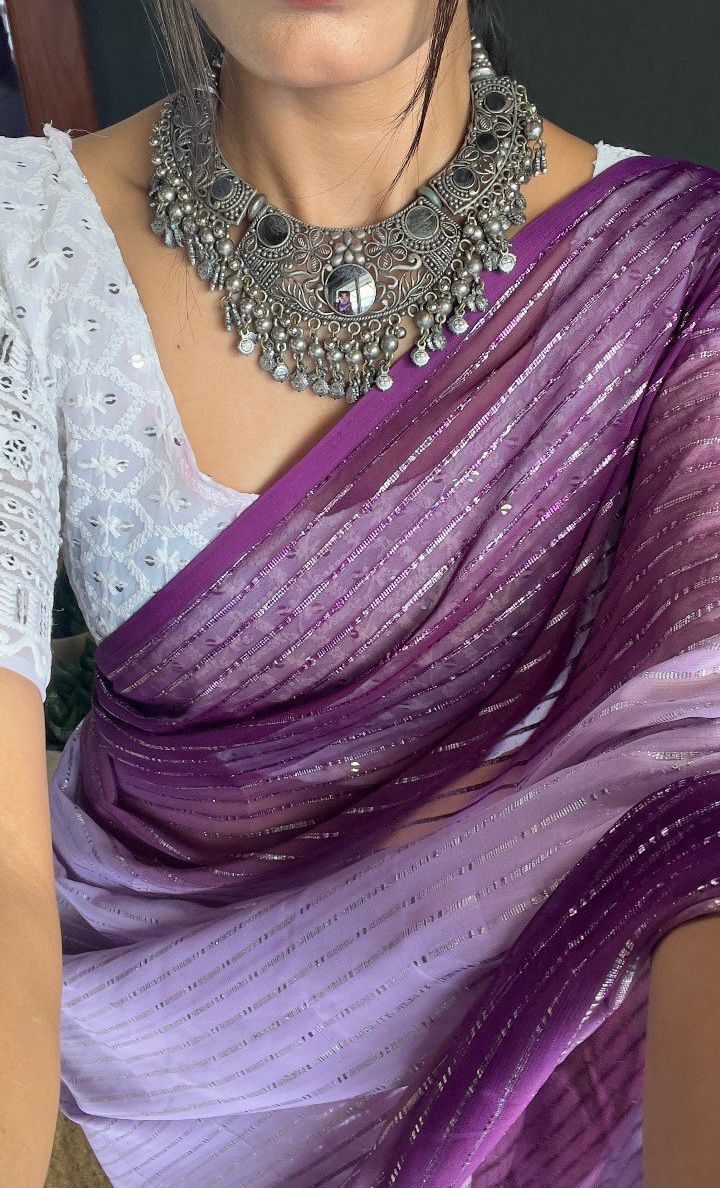 Exclusive Soft Naylone With Sequence Work Sarees