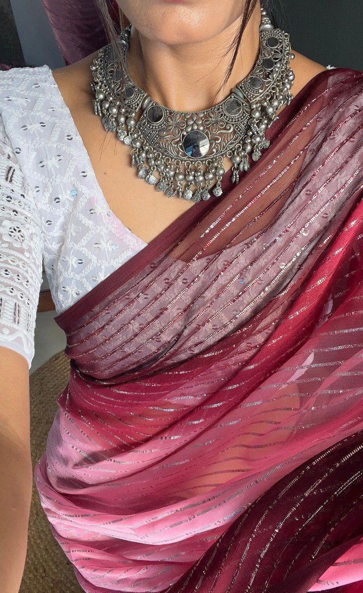 Exclusive Soft Naylone With Sequence Work Sarees