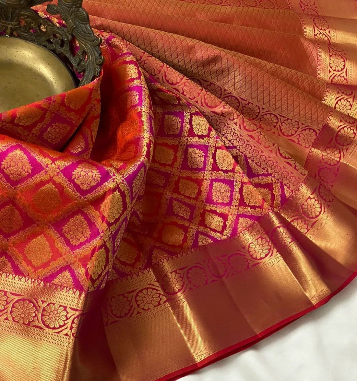 Beautiful Soft Lichi Silk Jacquard Work Sarees