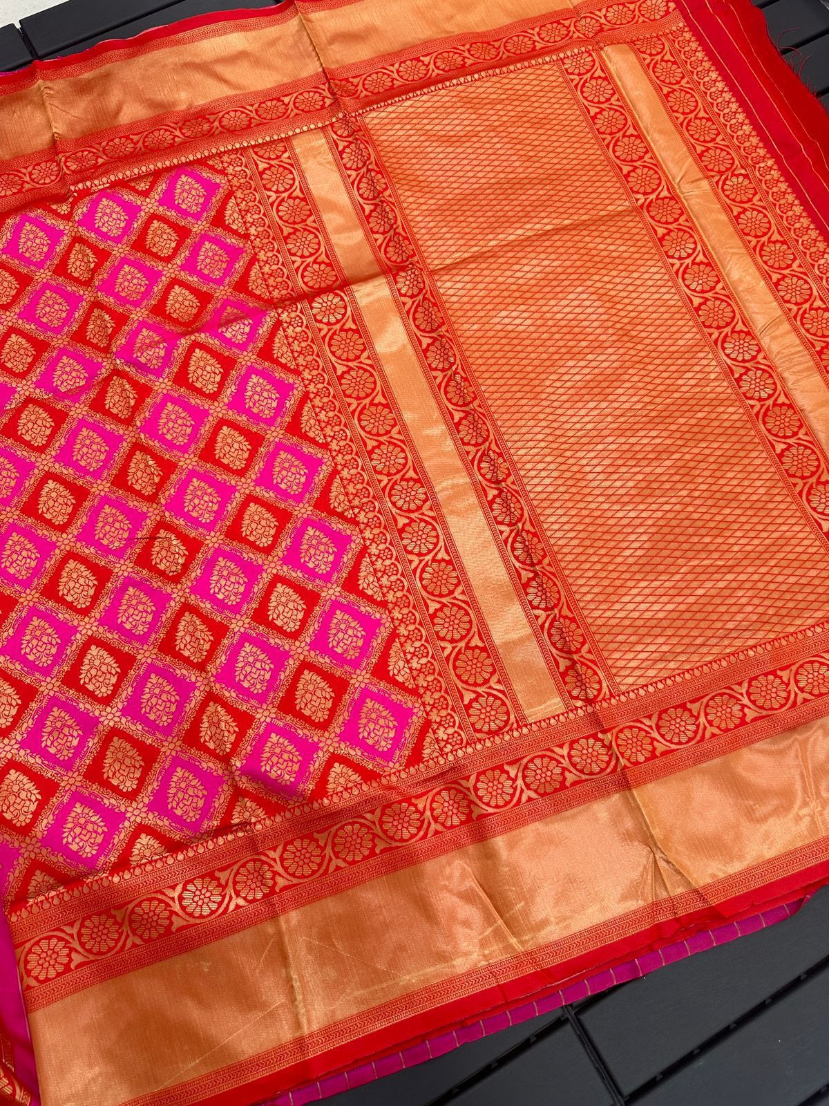 Beautiful Soft Lichi Silk Jacquard Work Sarees