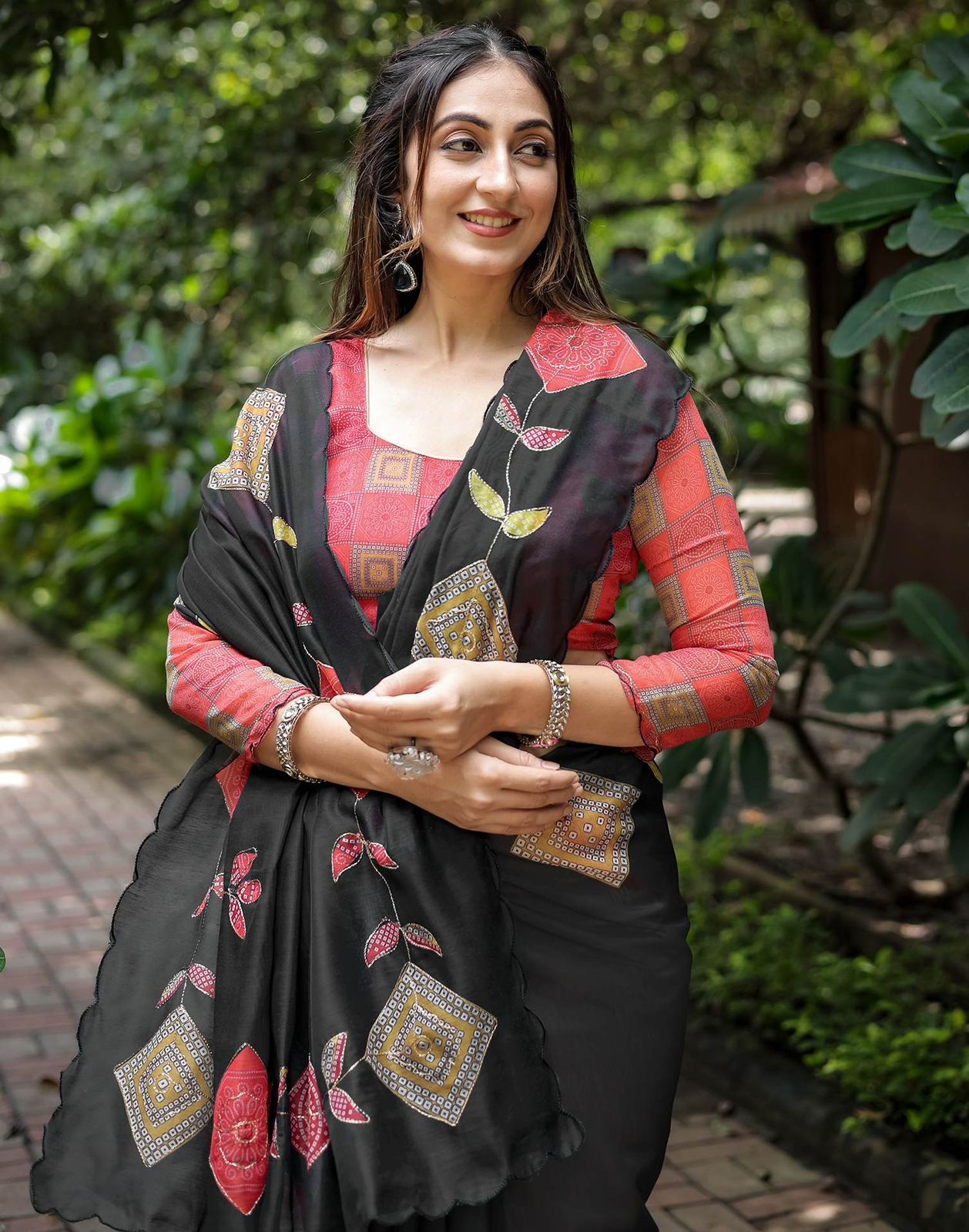 Beautiful Soft Chanderi Cotton Embroidery Work Sarees