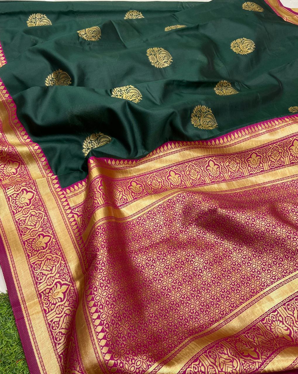 Designer Soft Lichi Silk Jacquard Work Sarees