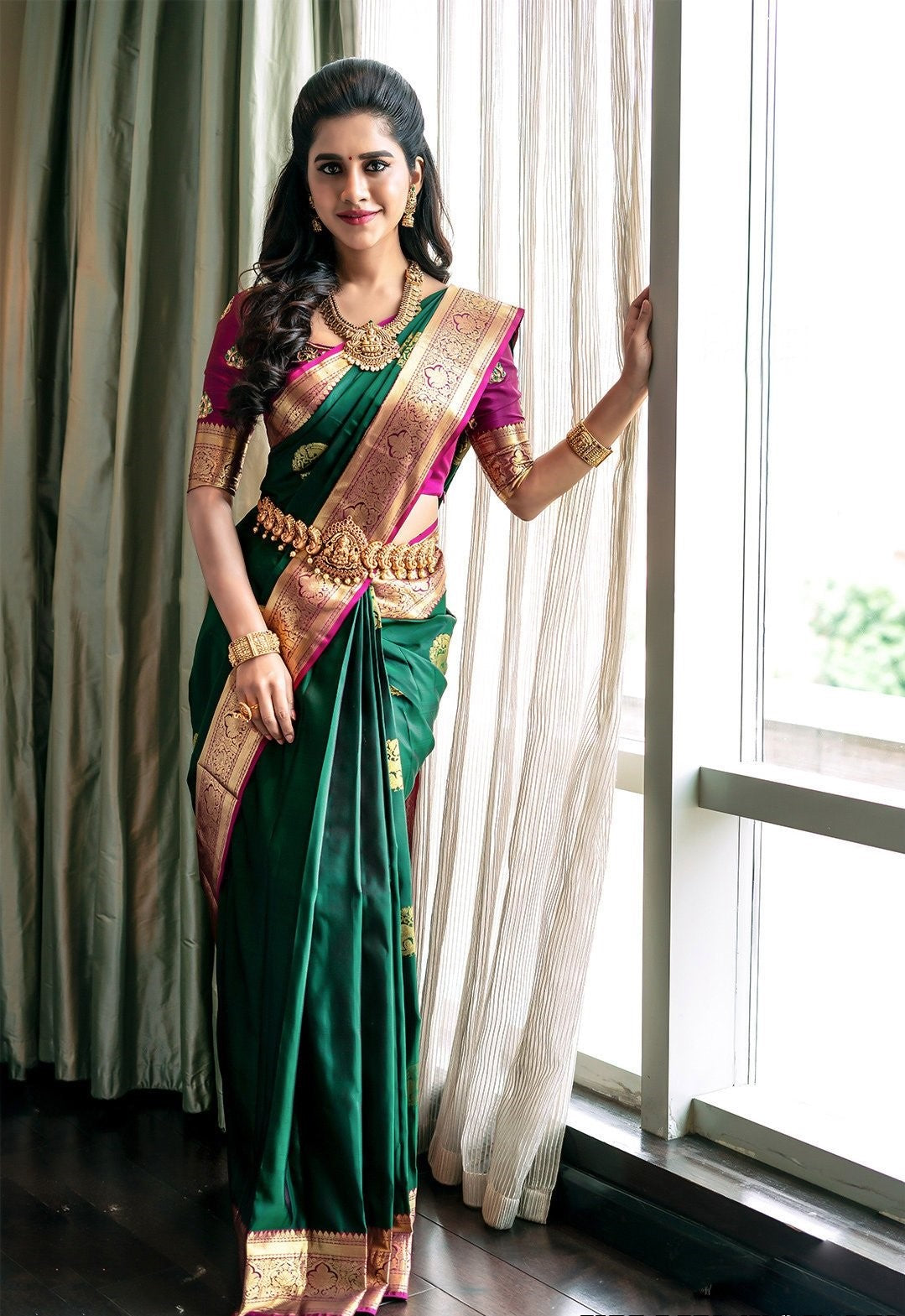 Designer Soft Lichi Silk Jacquard Work Sarees
