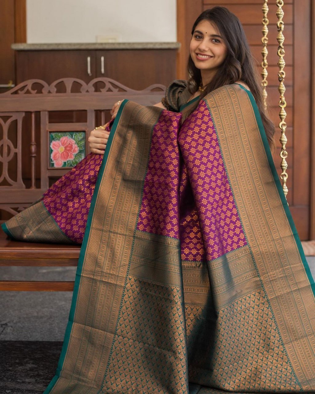 Designer Soft Lichi Silk Jacquard Work Sarees
