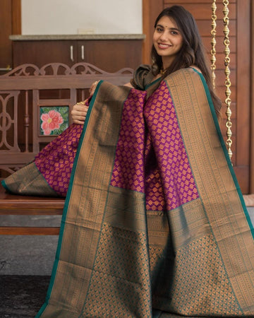 Designer Soft Lichi Silk Jacquard Work Sarees