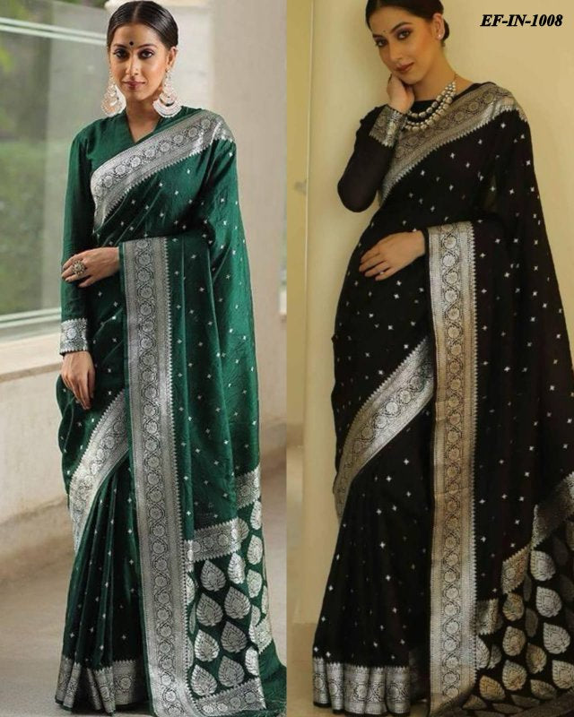 Beautiful Banarasi Lichi Silk With Jacquard Work Sarees