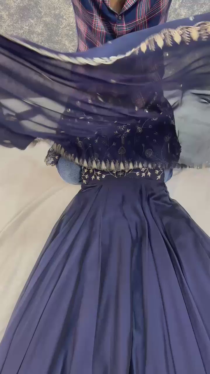 Exclusive Silk With Embroidered Work Gown Dupatta